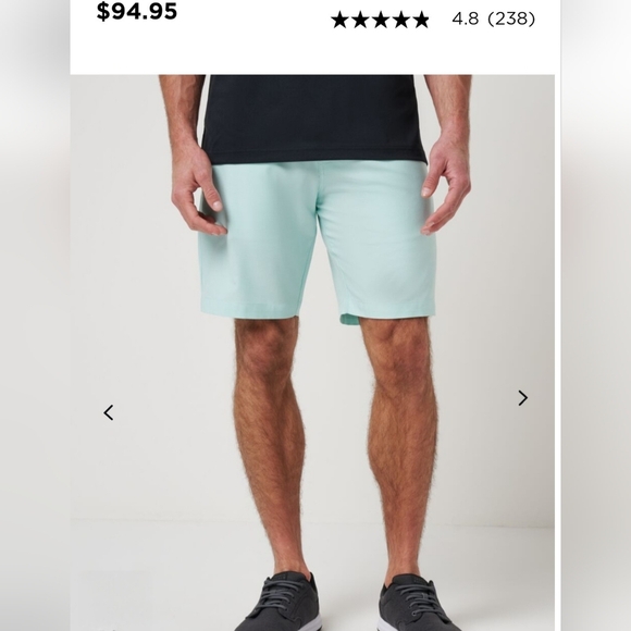 Travis Mathew 10" Mint Green Performance Shorts Mens Sz 38. - Picture 1 of 7